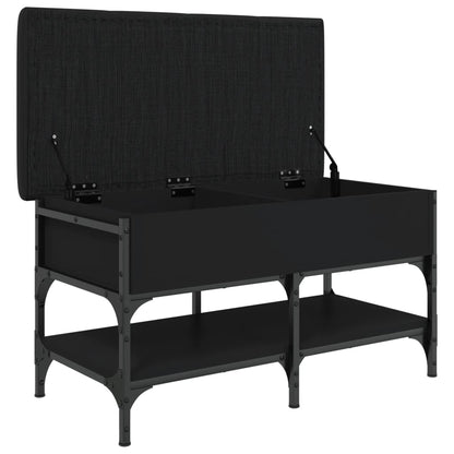 Panca Porta Scarpe Nera 82x42x45 cm in Legno Multistrato - homemem39