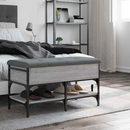 Panca Porta Scarpe Grigio Sonoma 82x42x45 cm Legno Multistrato | homemem39