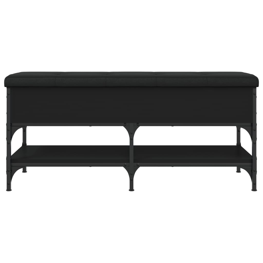 Panca Porta Scarpe Nera 102x42x45 cm in Legno Multistrato - homemem39