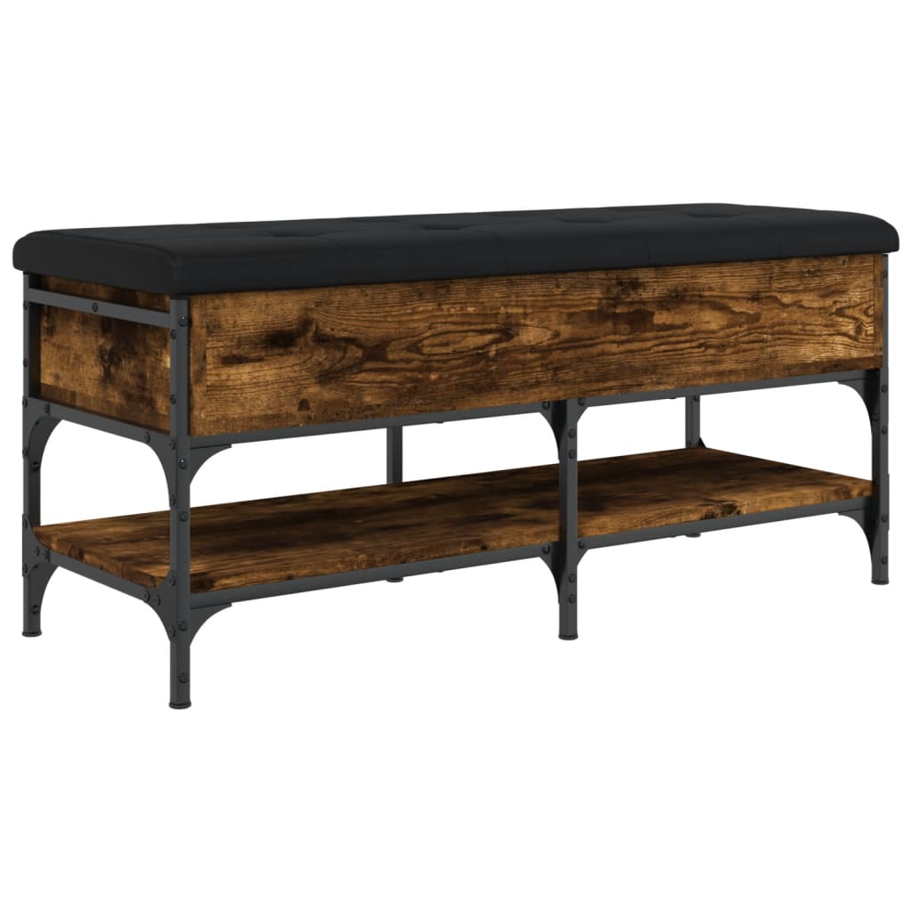 Panca Porta Scarpe Rovere Fumo 102x42x45 cm Legno Multistrato - homemem39