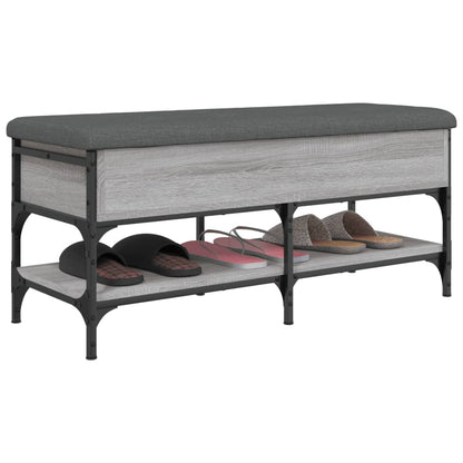 Panca Porta Scarpe Grigio Sonoma 102x42x45 cm Legno Multistrato - homemem39