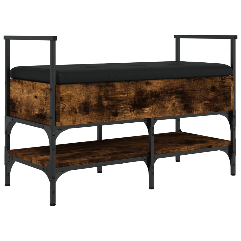 Panca Porta Scarpe Rovere Fumo 85,5x42x57,5cm Legno Multistrato - homemem39