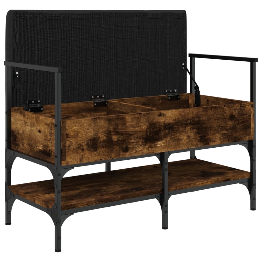 Panca Porta Scarpe Rovere Fumo 85,5x42x57,5cm Legno Multistrato - homemem39