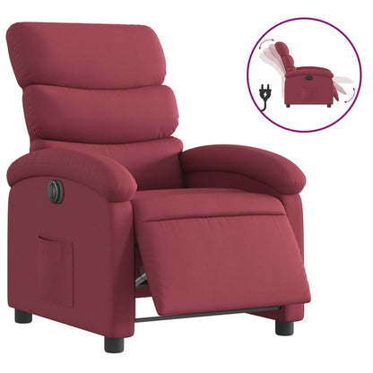 Poltrona Elettrica Reclinabile Rosso Vino in Tessuto | homemem39