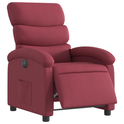 Poltrona Elettrica Reclinabile Rosso Vino in Tessuto | homemem39