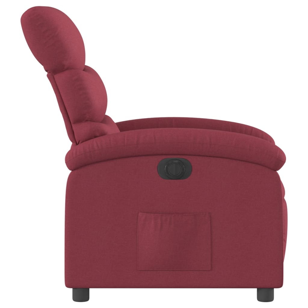 Poltrona Elettrica Reclinabile Rosso Vino in Tessuto | homemem39