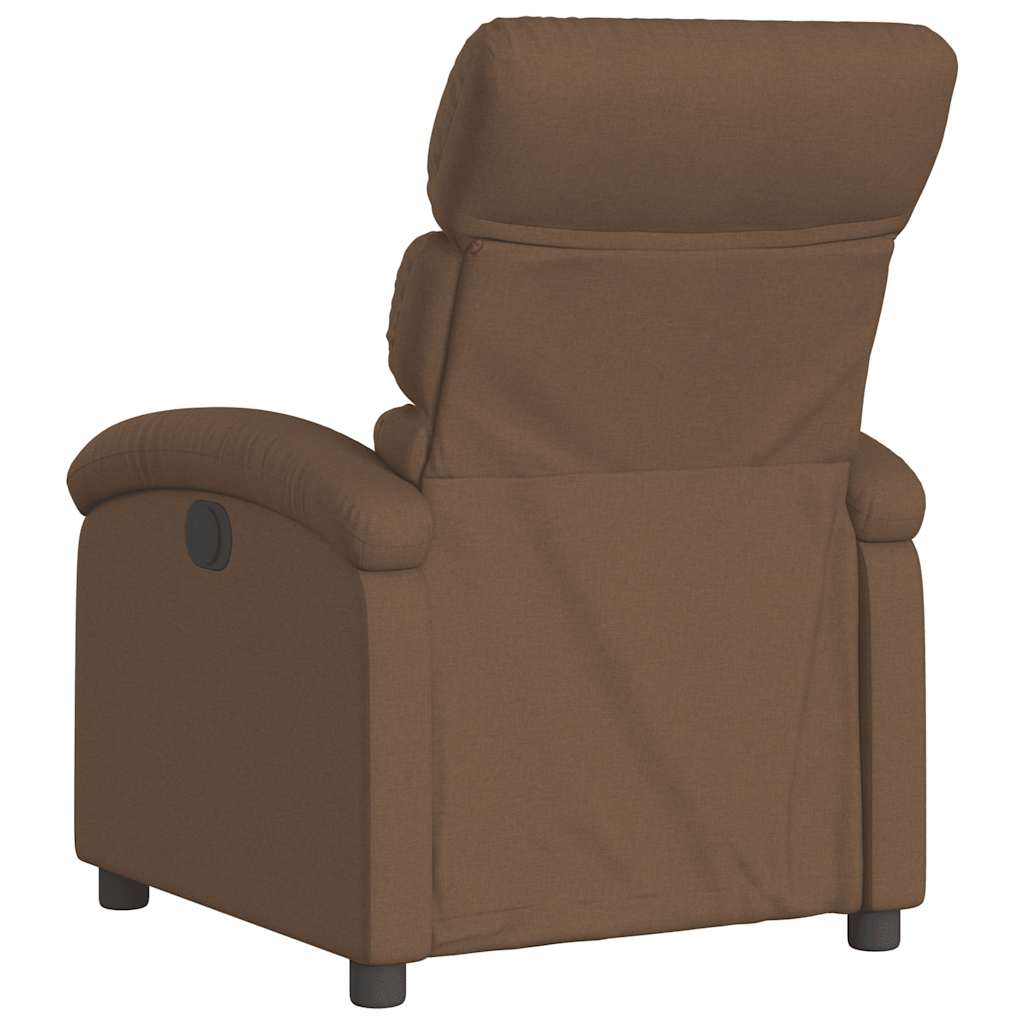 Poltrona Elettrica Reclinabile Marrone in Tessuto | homemem39