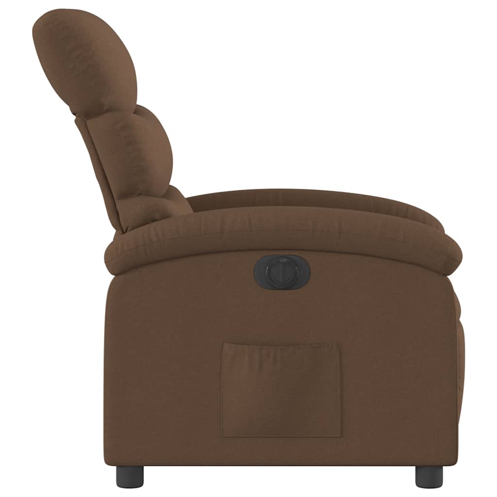 Poltrona Elettrica Reclinabile Marrone in Tessuto | homemem39