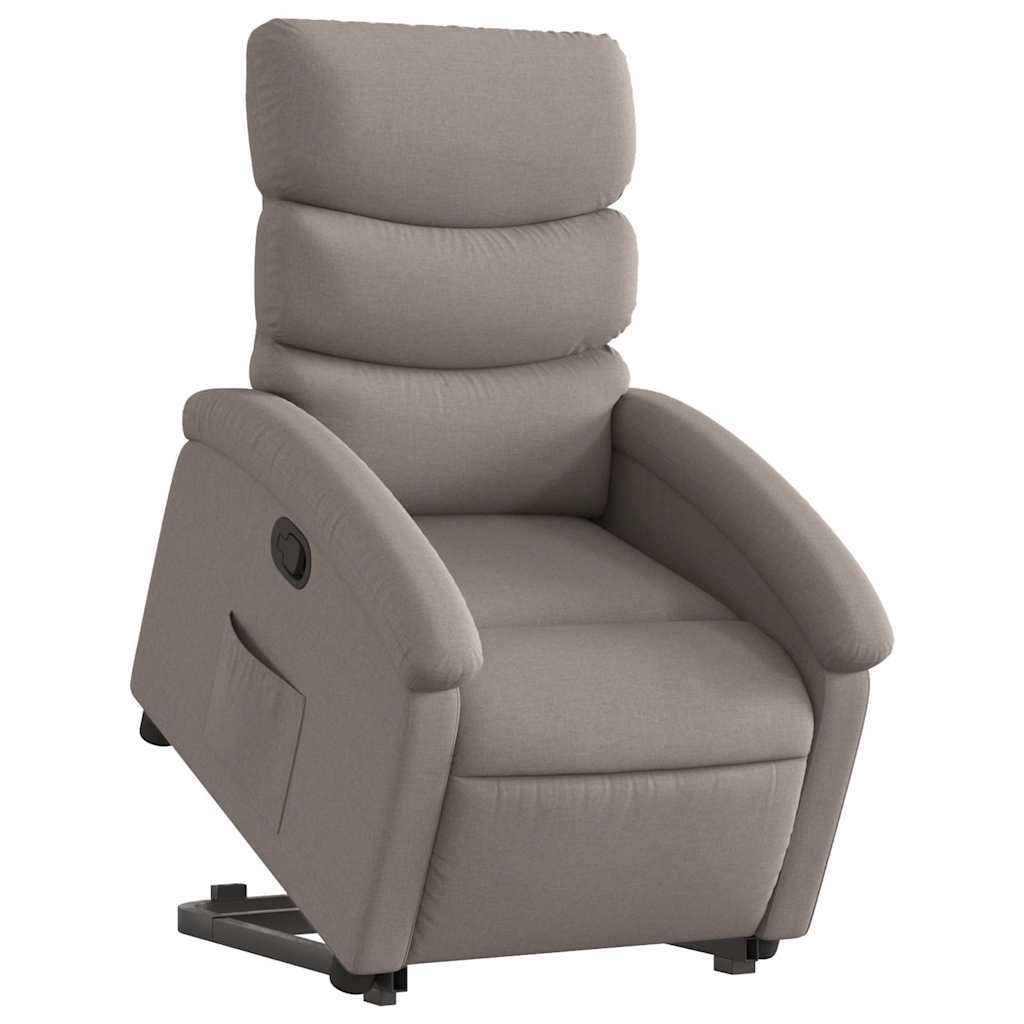 Poltrona Alzapersona Reclinabile Tortora in Tessuto | homemem39