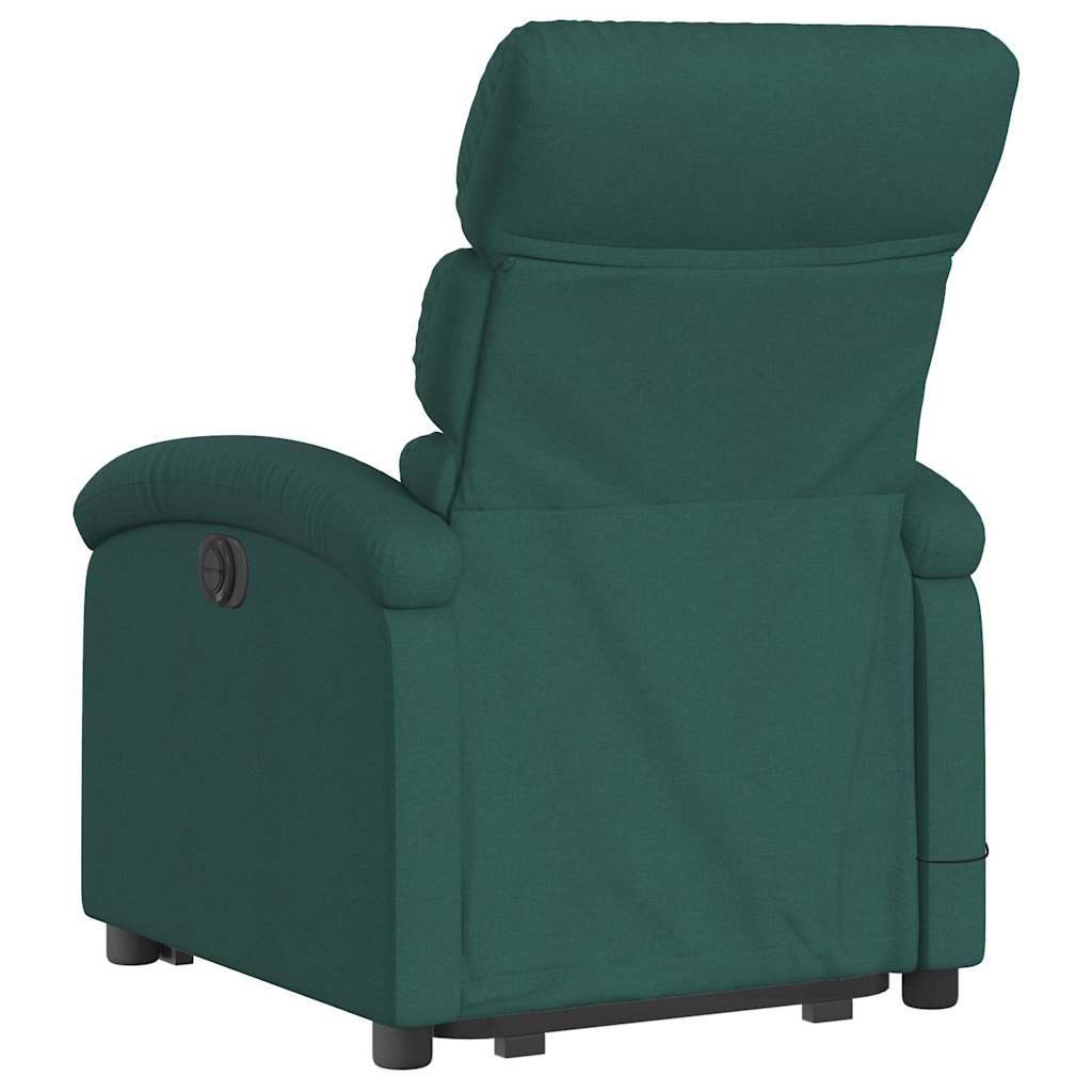 Poltrona Alzapersona Massaggiante Verde Scuro in Tessuto | homemem39