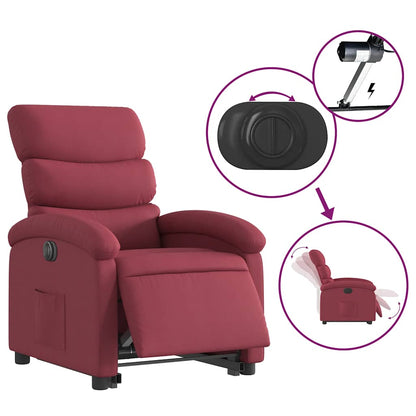 Poltrona Alzapersona Reclinabile Elettrica Rosso Vino Tessuto | homemem39