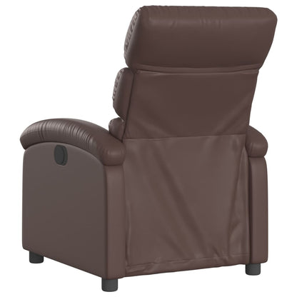 Poltrona Reclinabile Elettrica Marrone in Similpelle | homemem39