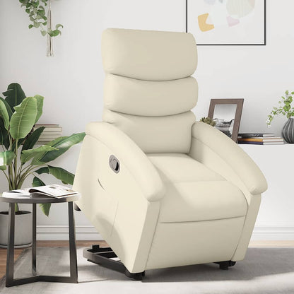 Poltrona Alzapersona Reclinabile Crema in Similpelle | homemem39