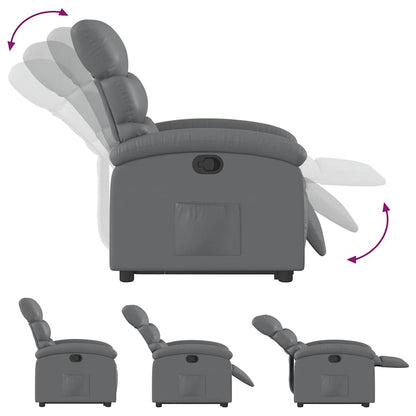 Poltrona Alzapersona Reclinabile Grigio in Similpelle | homemem39