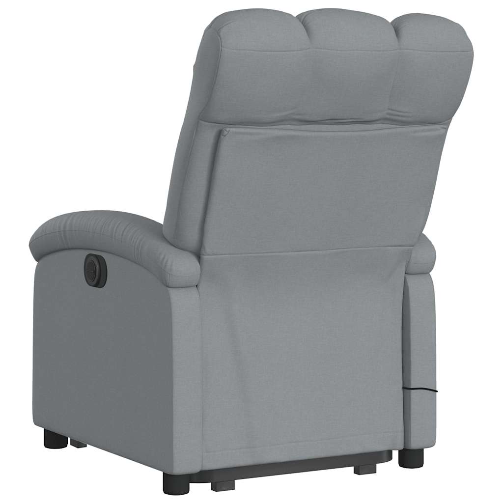 Poltrona Alzapersona Massaggi Reclinabile Grigio Chiaro Tessuto | homemem39
