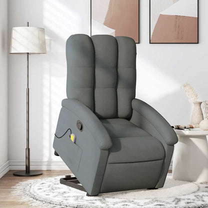 Poltrona Alzapersona Massaggi Reclinabile Grigio Scuro Tessuto | homemem39