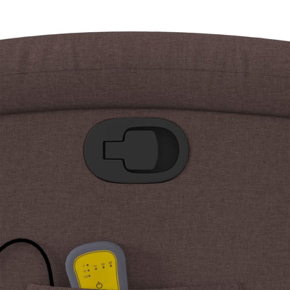 Poltrona Alzapersona Massaggi Reclinabile Marrone Scuro Tessuto - homemem39