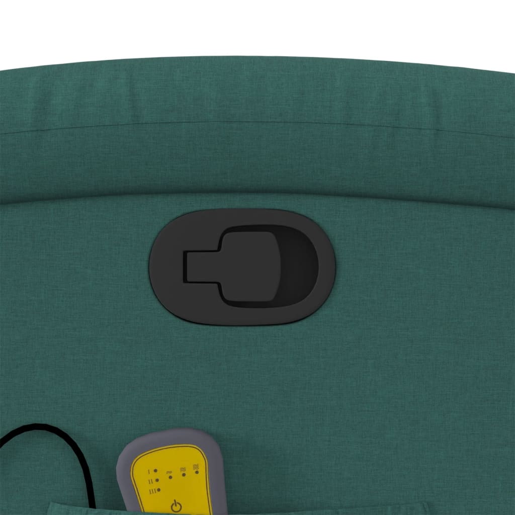 Poltrona Alzapersona Massaggiante Verde Scuro in Tessuto - homemem39