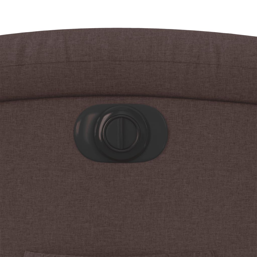 Poltrona Alzapersona Reclinante Elettrica Marrone Scuro Tessuto - homemem39