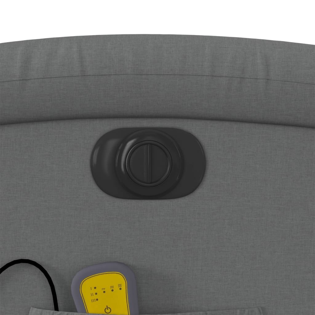 Poltrona Alzapersona Massaggi Elettrica Grigio Scuro Tessuto - homemem39
