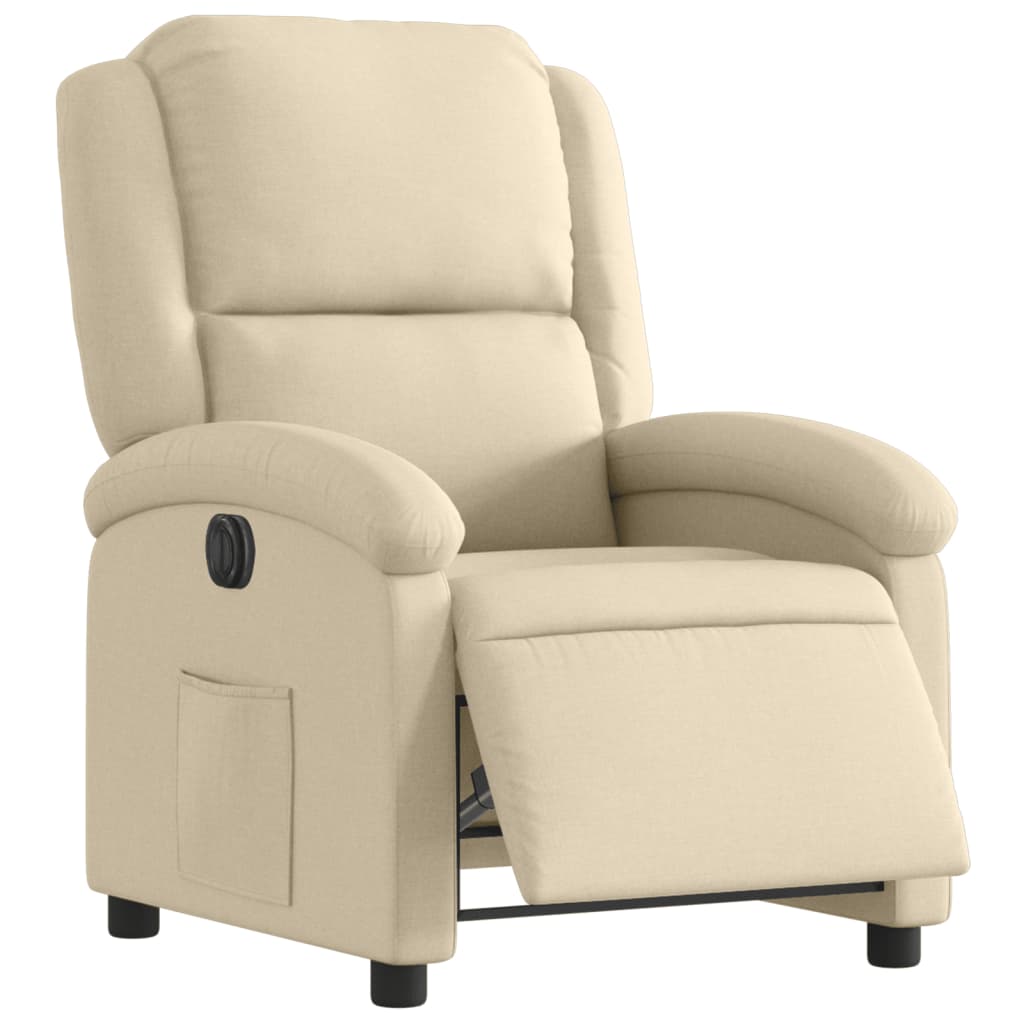Poltrona Elettrica Reclinabile Crema in Tessuto | homemem39