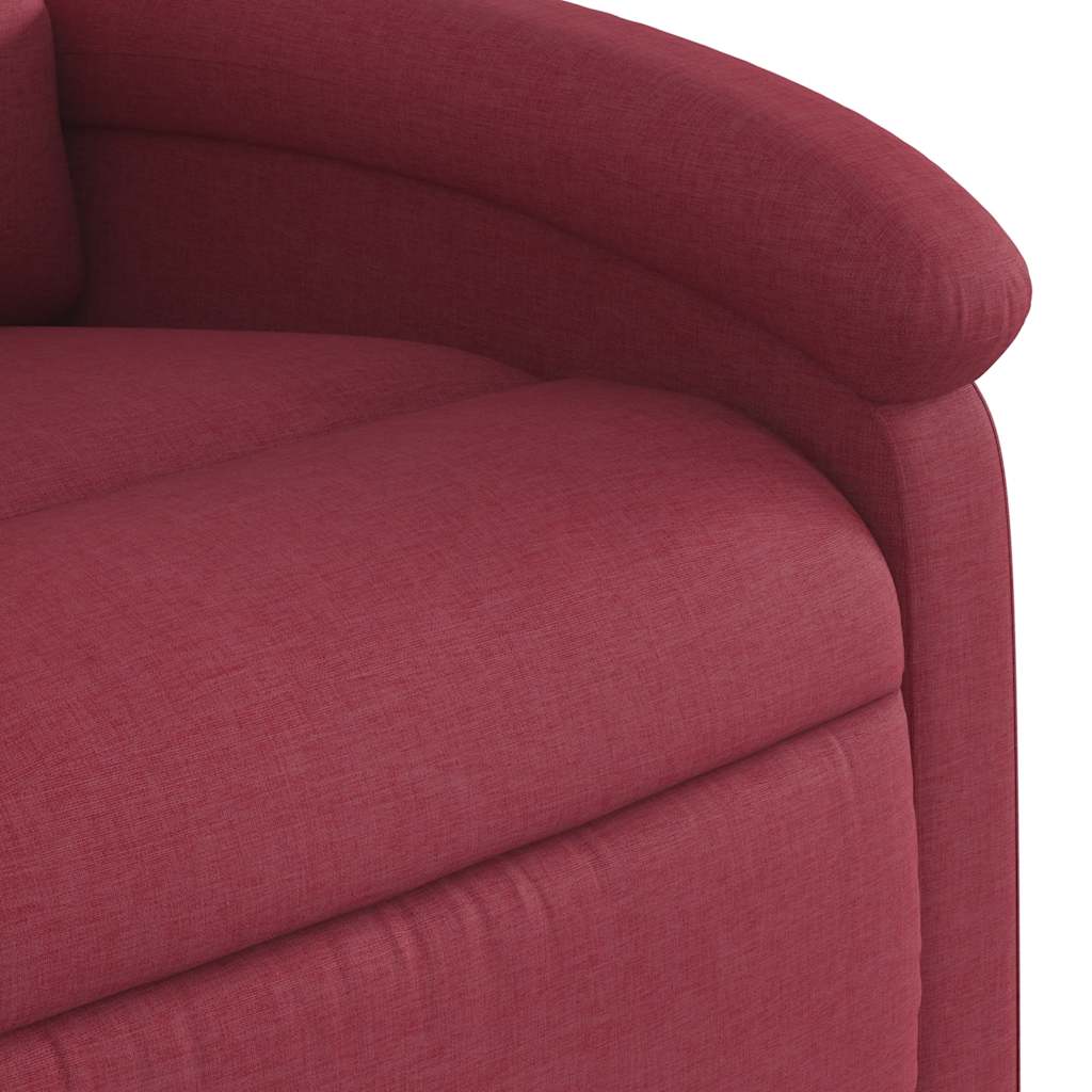 Poltrona Massaggiante Reclinabile Elettrica Rosso Vino Tessuto | homemem39