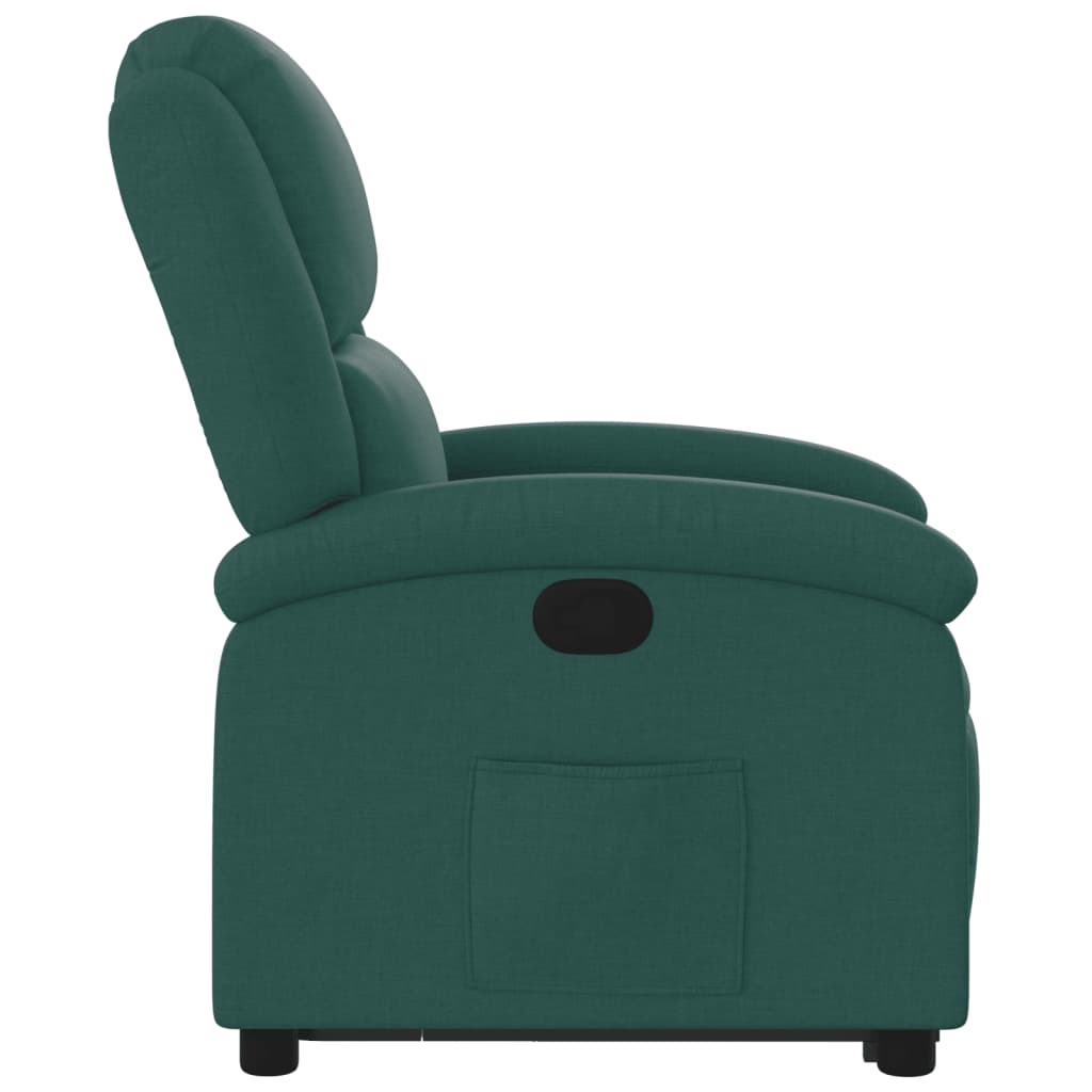 Poltrona Alzapersona Reclinabile Verde Scuro in Tessuto | homemem39