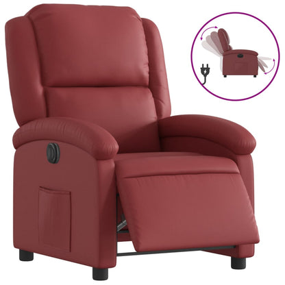 Poltrona Reclinabile Elettrica Rosso Vino in Similpelle | homemem39