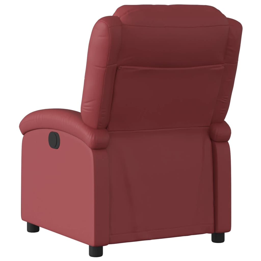 Poltrona Reclinabile Elettrica Rosso Vino in Similpelle | homemem39
