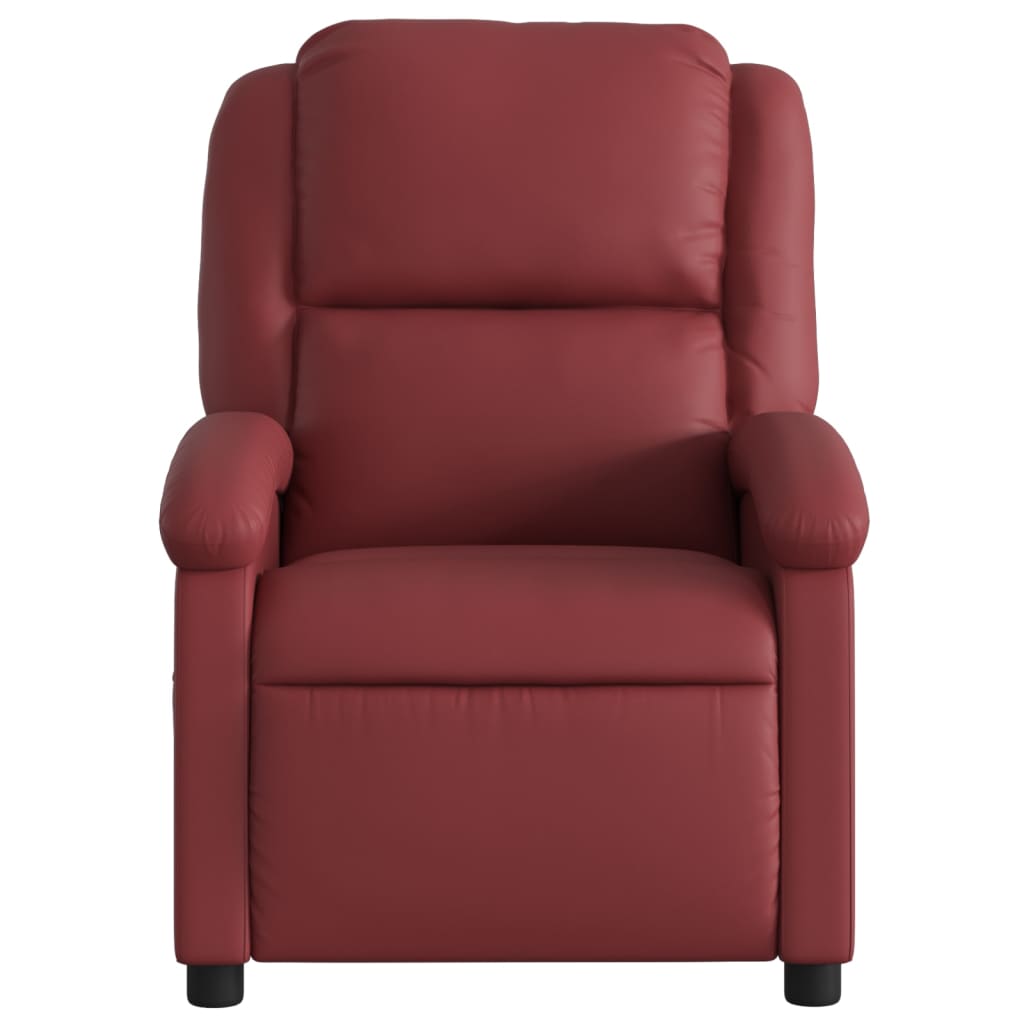 Poltrona Reclinabile Elettrica Rosso Vino in Similpelle | homemem39