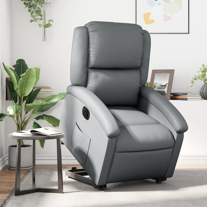 Poltrona Alzapersona Reclinabile Grigio in Similpelle | homemem39