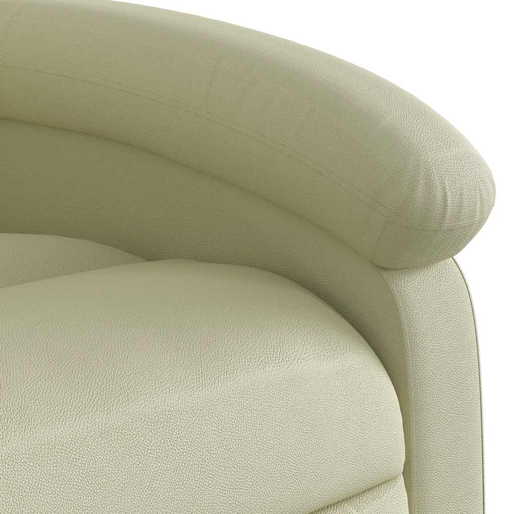 Poltrona Reclinabile Elettrica Crema in Vera Pelle | homemem39
