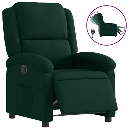 Poltrona Elettrica Reclinabile Verde Scuro in Vera Pelle | homemem39