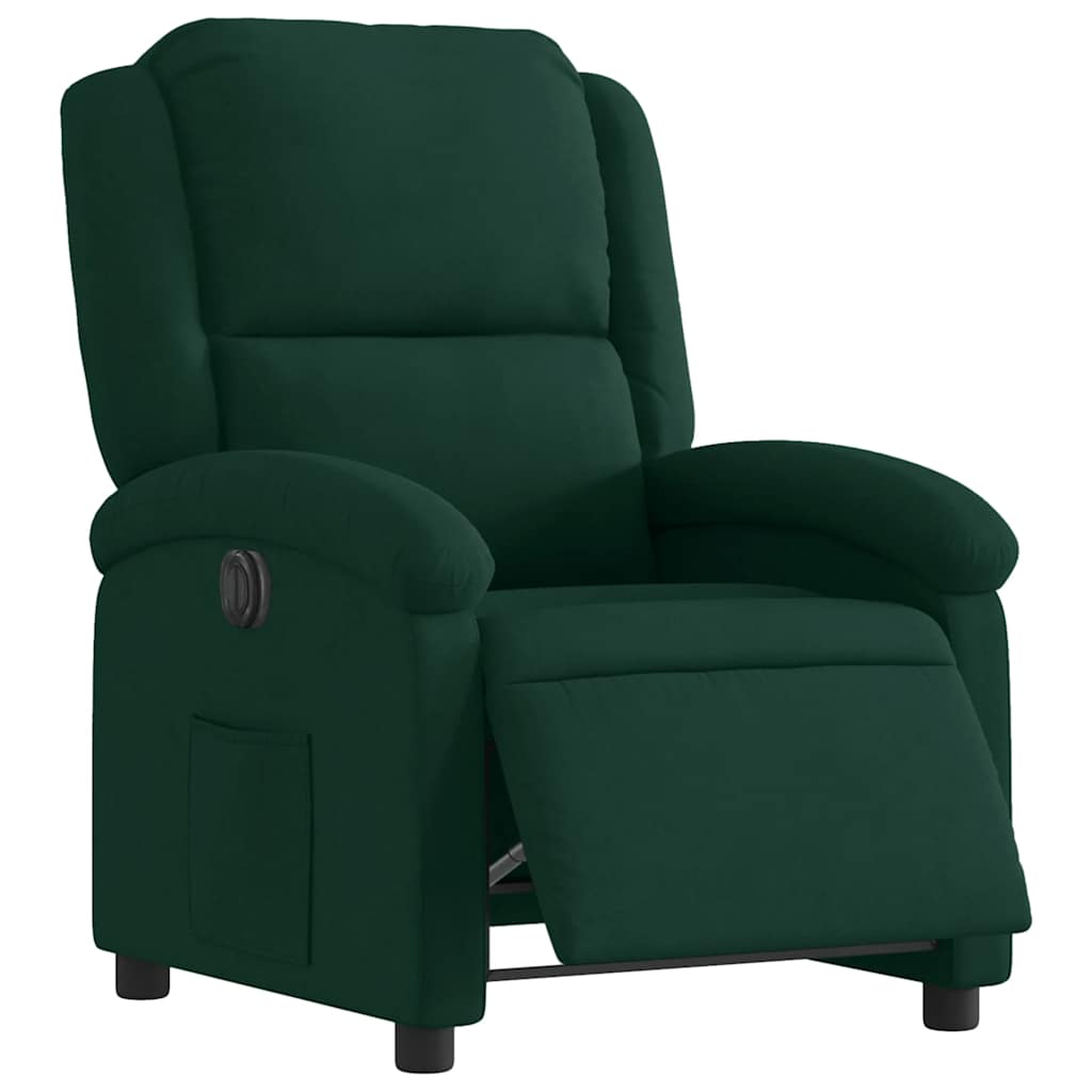 Poltrona Elettrica Reclinabile Verde Scuro in Vera Pelle | homemem39