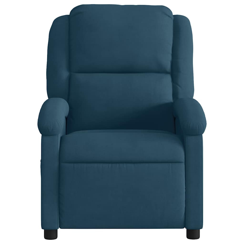 Poltrona Reclinabile Elettrica Blu in Velluto | homemem39