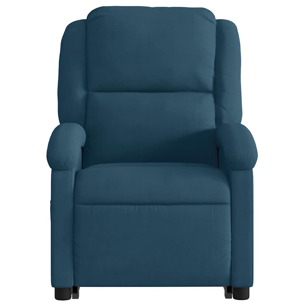 Poltrona Alzapersona Reclinabile Blu in Velluto | homemem39