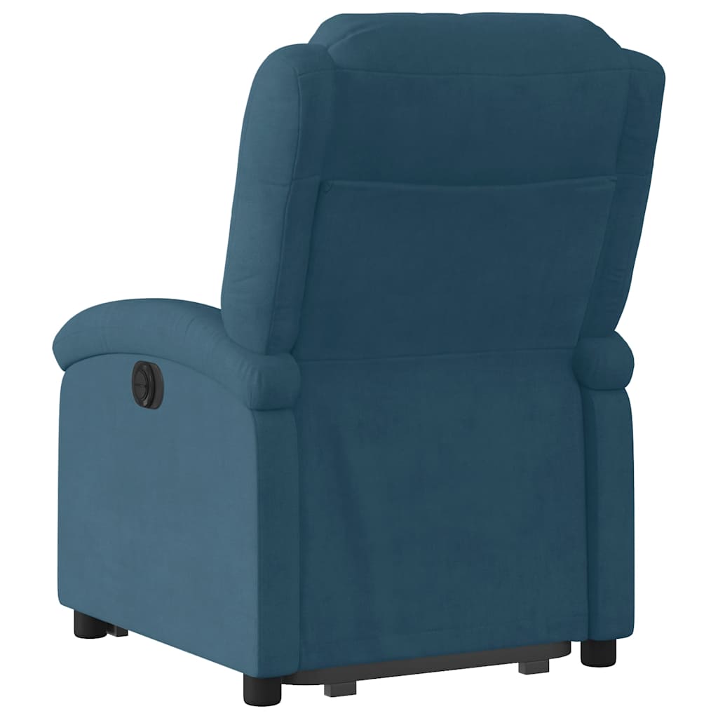 Poltrona Alzapersona Reclinabile Blu in Velluto | homemem39