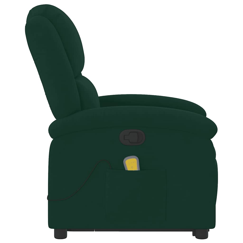 Poltrona Alzapersona Reclinabile Verde Scuro in Velluto | homemem39