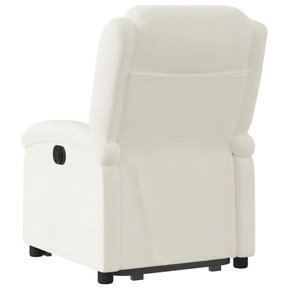 Poltrona Alzapersona Reclinabile Elettrica Crema in Velluto | homemem39