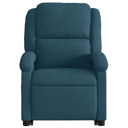 Poltrona Alzapersona Reclinabile Elettrica Blu in Velluto