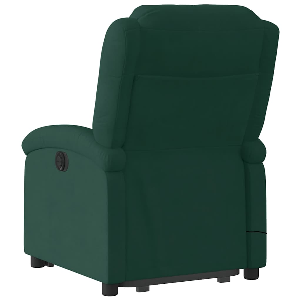 Poltrona Alzapersona Massaggiante Elettrica Verde Scuro Velluto | homemem39
