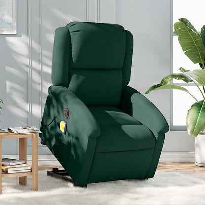 Poltrona Alzapersona Massaggiante Elettrica Verde Scuro Velluto | homemem39