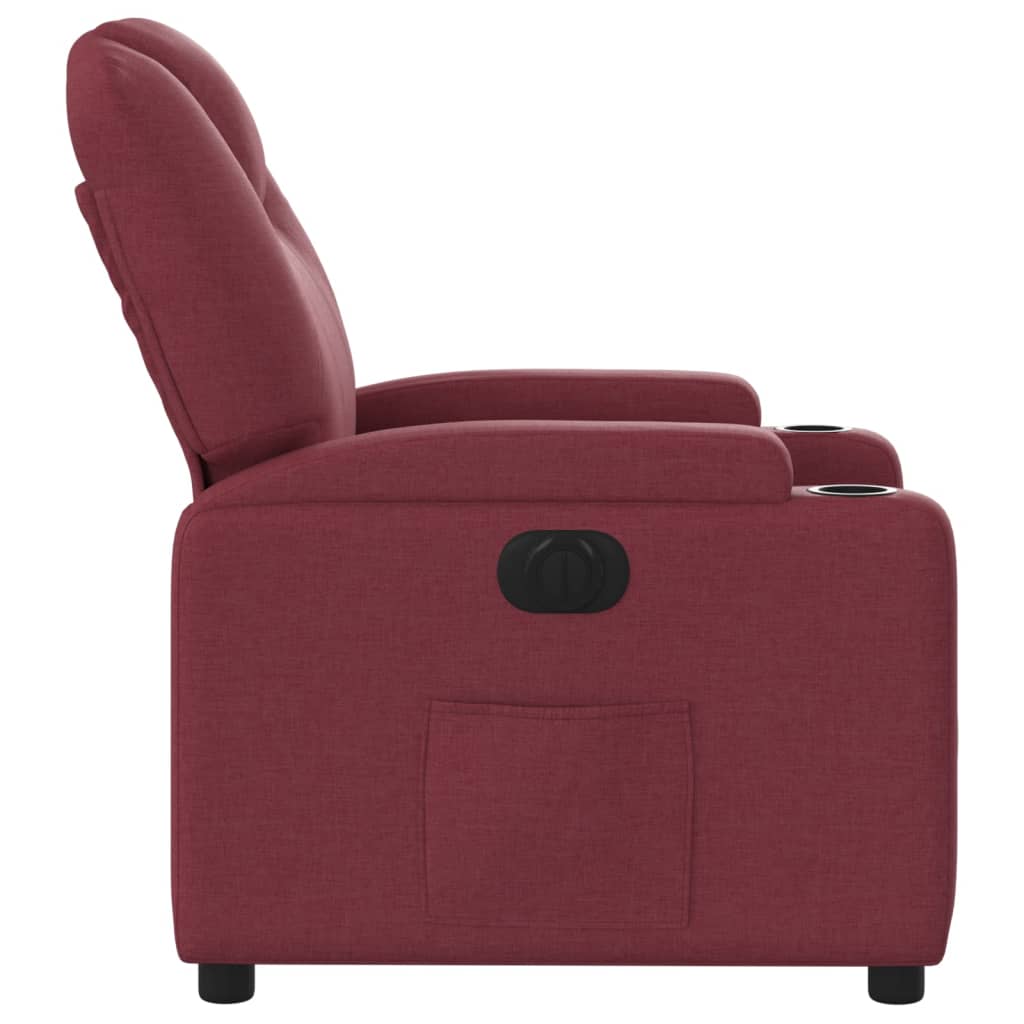 Poltrona Elettrica Reclinabile Rosso Vino in Tessuto | homemem39