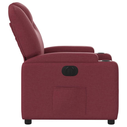 Poltrona Elettrica Reclinabile Rosso Vino in Tessuto | homemem39