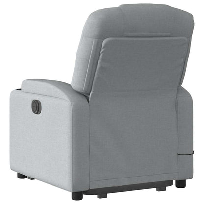 Poltrona Alzapersona Massaggi Reclinabile Grigio Chiaro Tessuto | homemem39