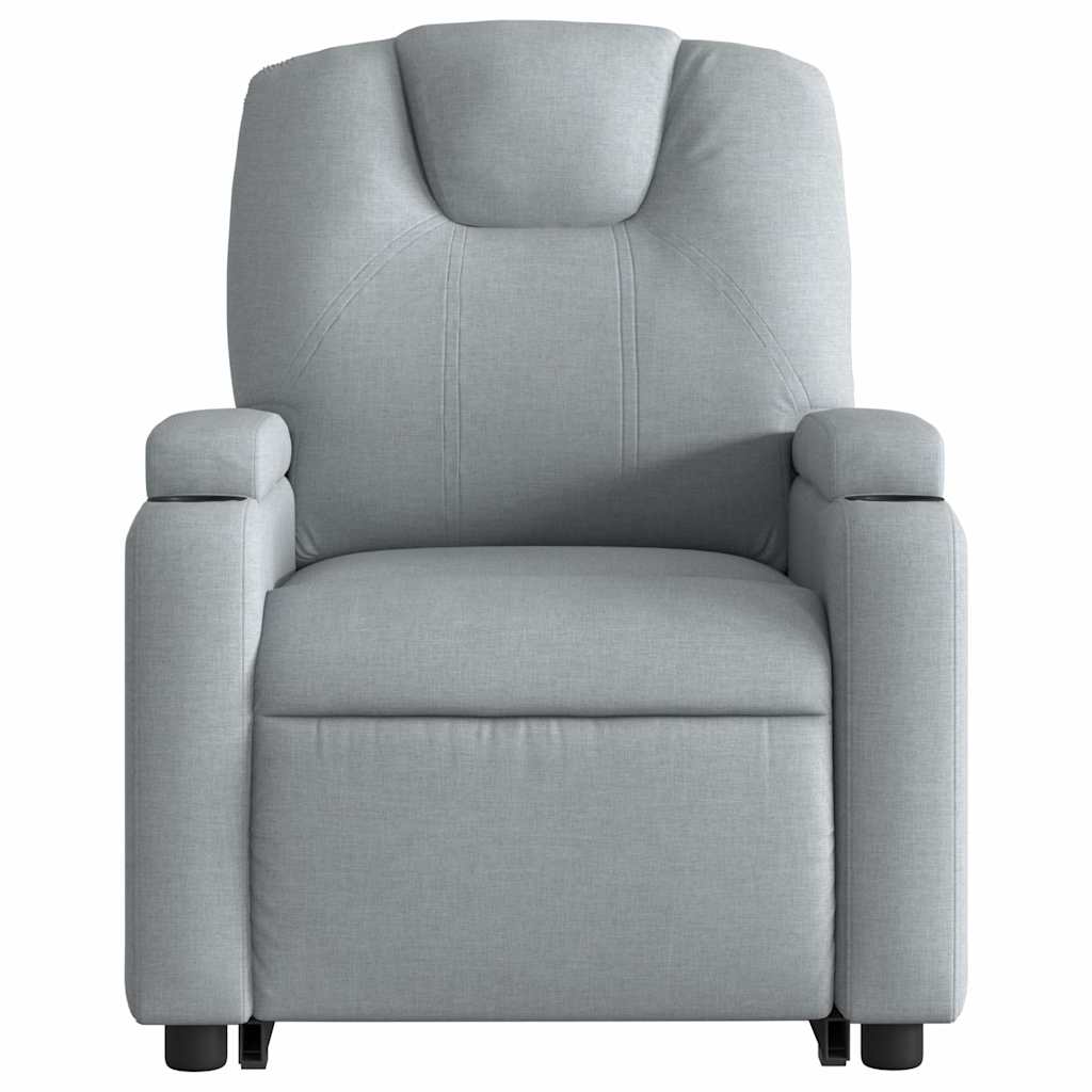 Poltrona Alzapersona Massaggi Reclinabile Grigio Chiaro Tessuto | homemem39