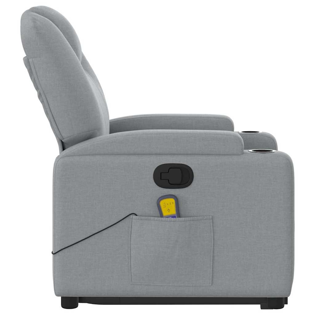 Poltrona Alzapersona Massaggi Reclinabile Grigio Chiaro Tessuto | homemem39