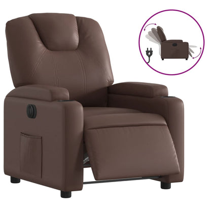 Poltrona Reclinabile Elettrica Marrone in Similpelle | homemem39