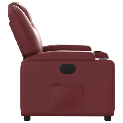 Poltrona Reclinabile Elettrica Rosso Vino in Similpelle | homemem39
