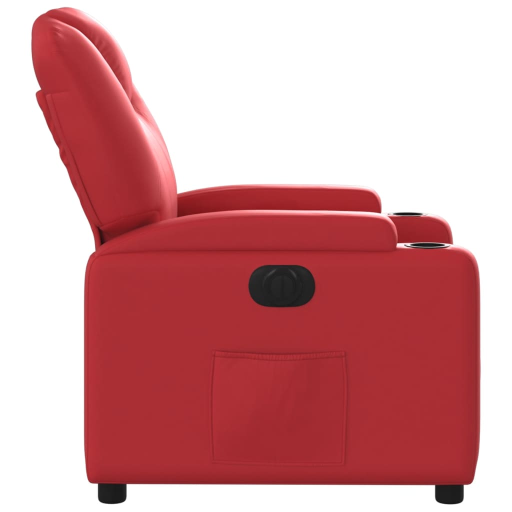 Poltrona Reclinabile Elettrica Rossa in Similpelle | homemem39